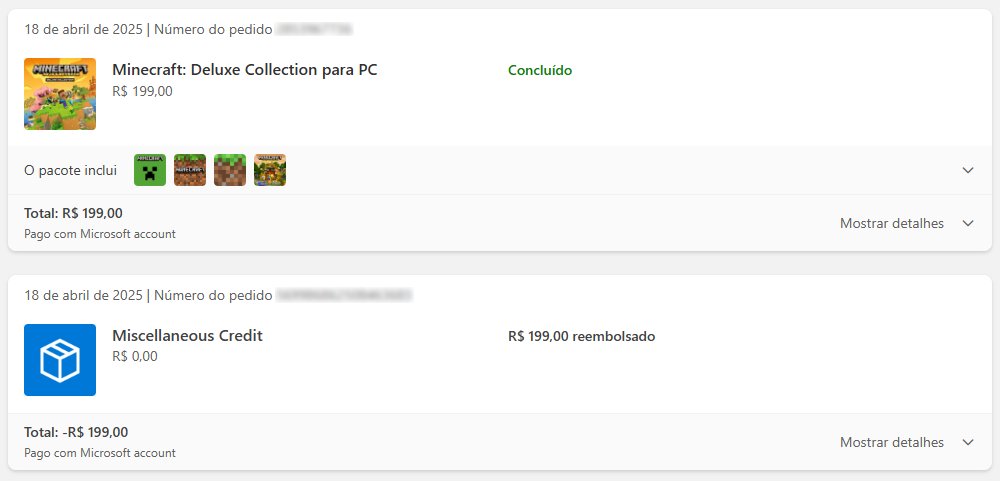 FINALMENTE!
Finalmente eu tenho o Minecraft original depois de 4 meses farmando pontos que nem um condenado no Microsoft Rewards
Mas valeu apena ter farmado pontos des do começo do ano até agora