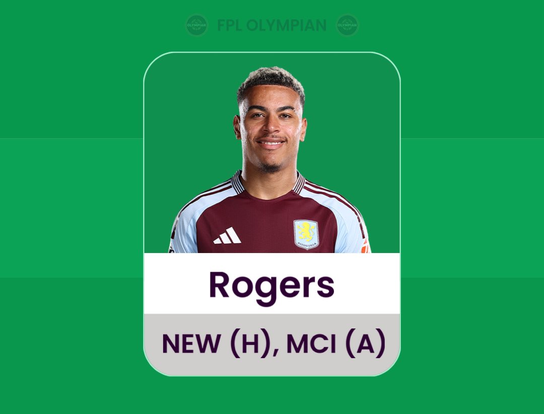 FPLOlympian's tweet image. Rogers is simply the best Villa asset.
He’s head and shoulders above the rest, and is the only truly nailed player in Villa’s attack.
Emery simply refuses to rest him as he’s such a pivotal part of the system.
