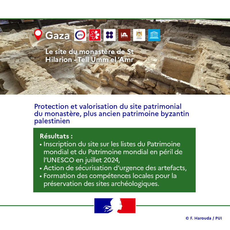 francediplo's tweet photo. 🇫🇷🤝 Préserver le patrimoine, quoiqu'il arrive.

La France agit à #Gaza pour protéger et restaurer le patrimoine culturel.

📷 Retrouvez nos actions concrètes sur le terrain : formation, soutien aux institutions locales, protection des sites menacés ⬇️