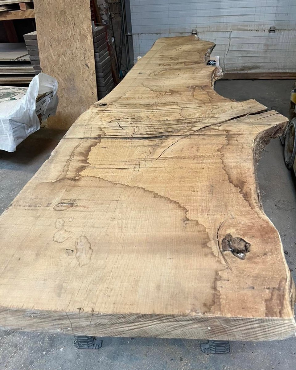 This stunning piece of raw white oak was locally sourced and thoughtfully crafted into the countertops for the pizza bar at D'Marcos Italian Restaurant &amp; Wine Bar in Rochester, Michigan. A beautiful beginning to a space where good food and good company come together.