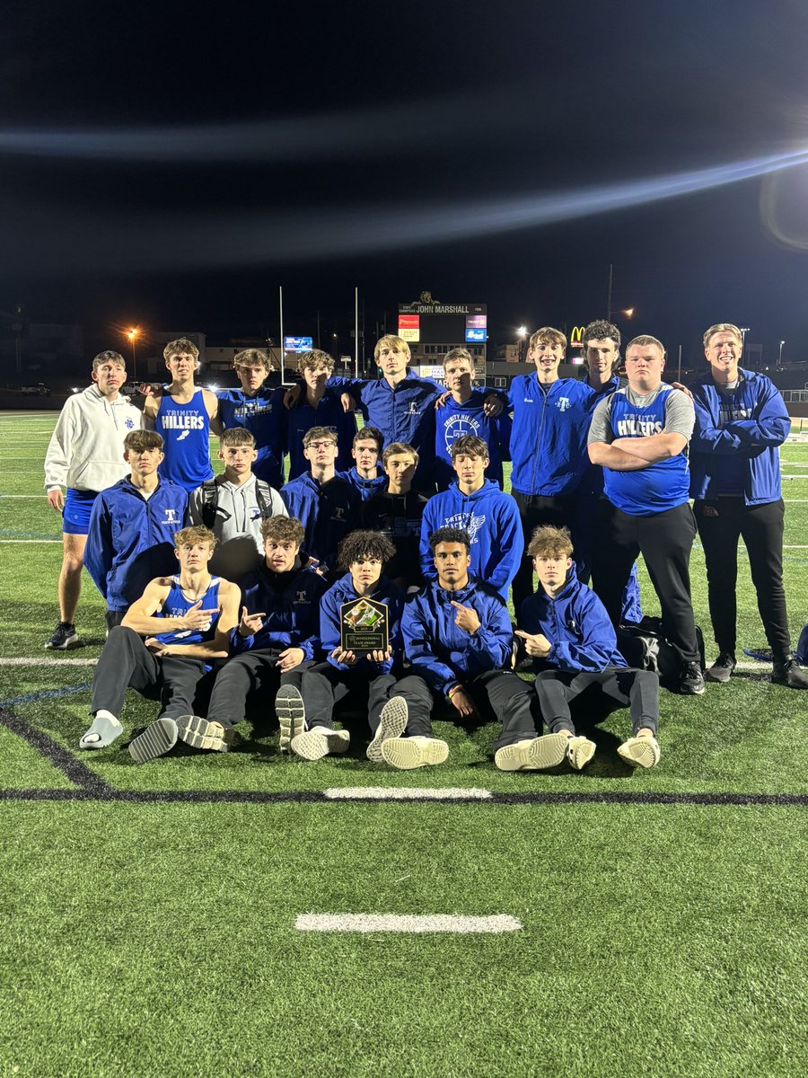 THStrack_field's tweet photo. Congrats to our boys team on winning The John Marshall Invitational! 
@Trinity_Hillers @TRINITY_MLUCAS @thstrinitypride https://t.co/0B8DUyMWcP