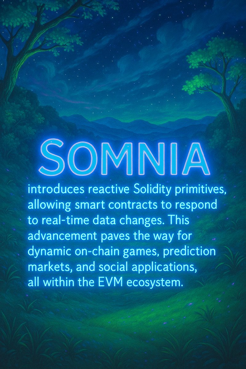 Somnia introduces reactive Solidity primitives, allowing smart contracts to respond to real time data changes. This advancement paves the way for dynamic on chain games, prediction markets, and social applications, all within the EVM ecosystem.