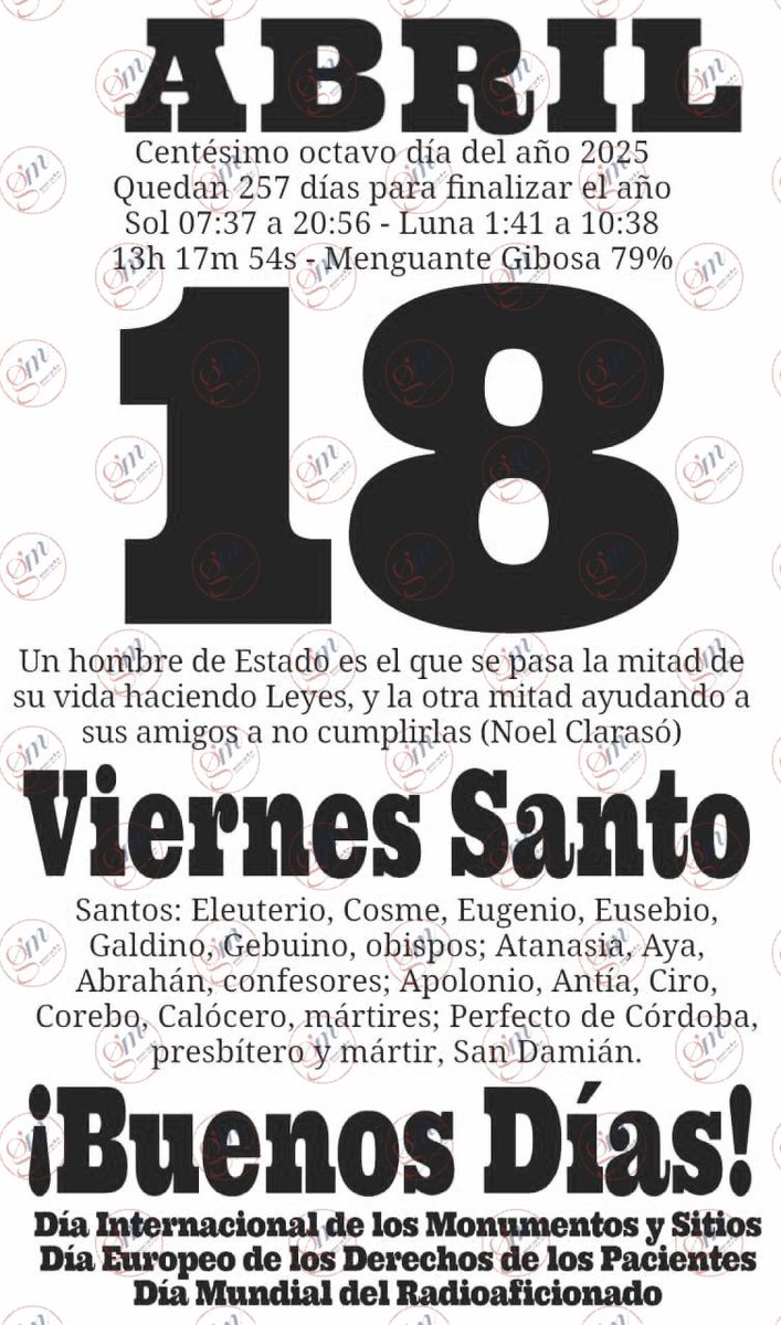 🔹 #GMInforma | #Efemérides