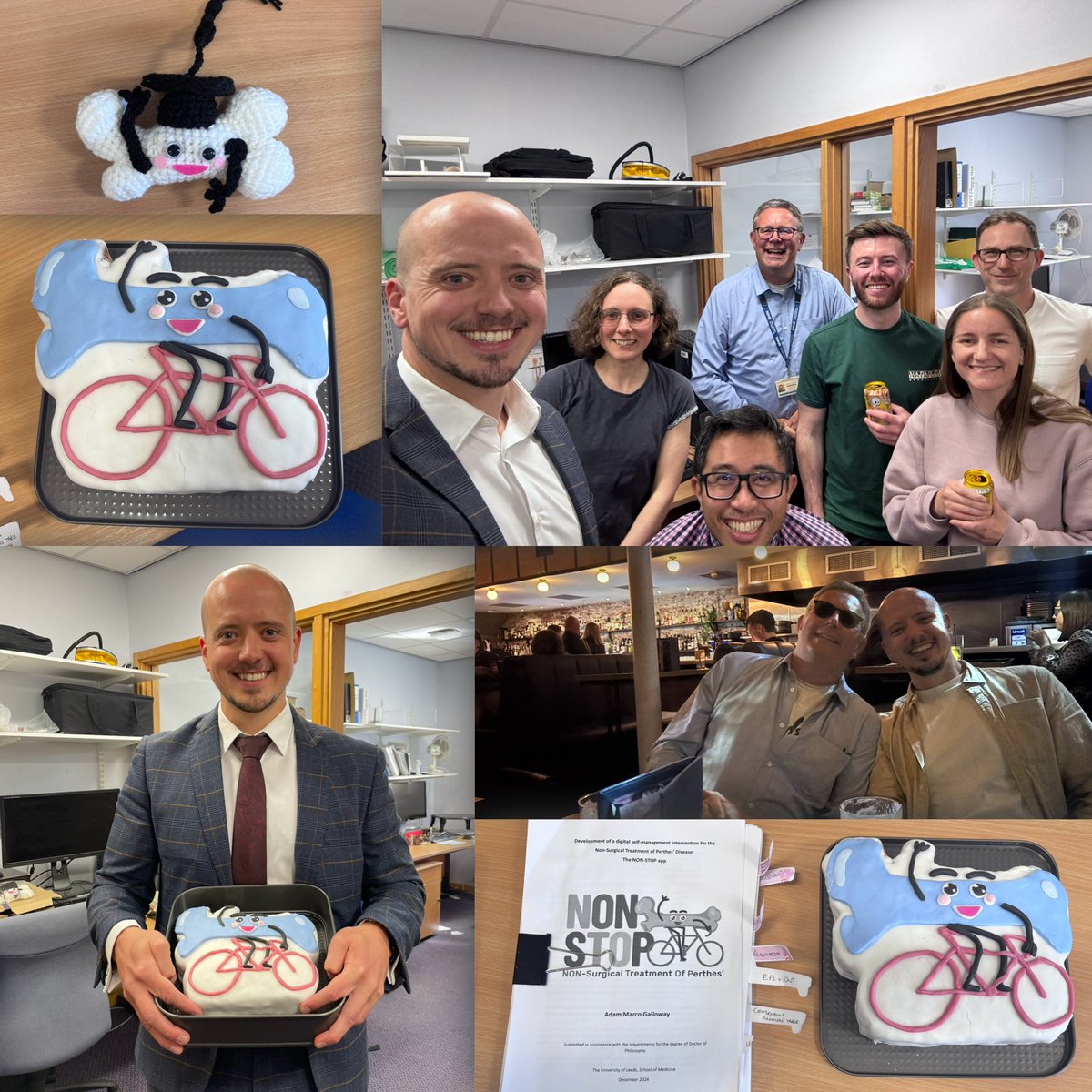 GallowayAdam's tweet image. Still in a state of “what just happened?!” but yesterday I successfully defended Bobby the Bone and passed my PhD viva!🦴💪
Simply not possible without the amazing support I’ve had from my supervisors, mentors and the awesome FASTER team!
Thank you all!🙏
#Perthes #PhD #AGCDRF