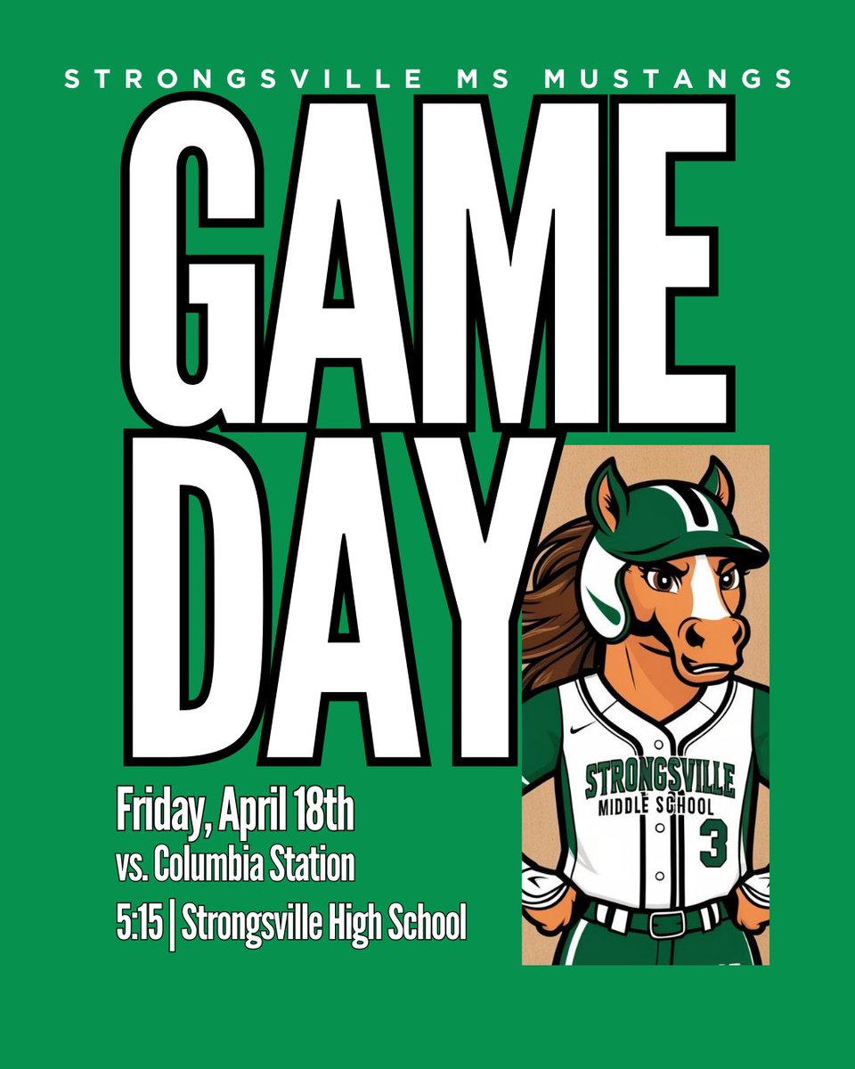 SMSMustangSB's tweet photo. Let’s make Good Friday a great Friday with a W against Columbia Station!  Come catch us tonight at SHS @ 5:15. https://t.co/NzKfszANte