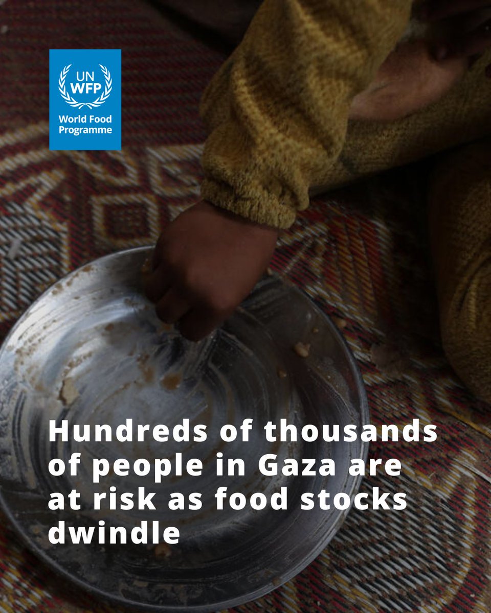 Two million people in #Gaza - most of them displaced and without income - rely entirely on food assistance.

As stocks dwindle and borders remain closed, Gaza needs food now.