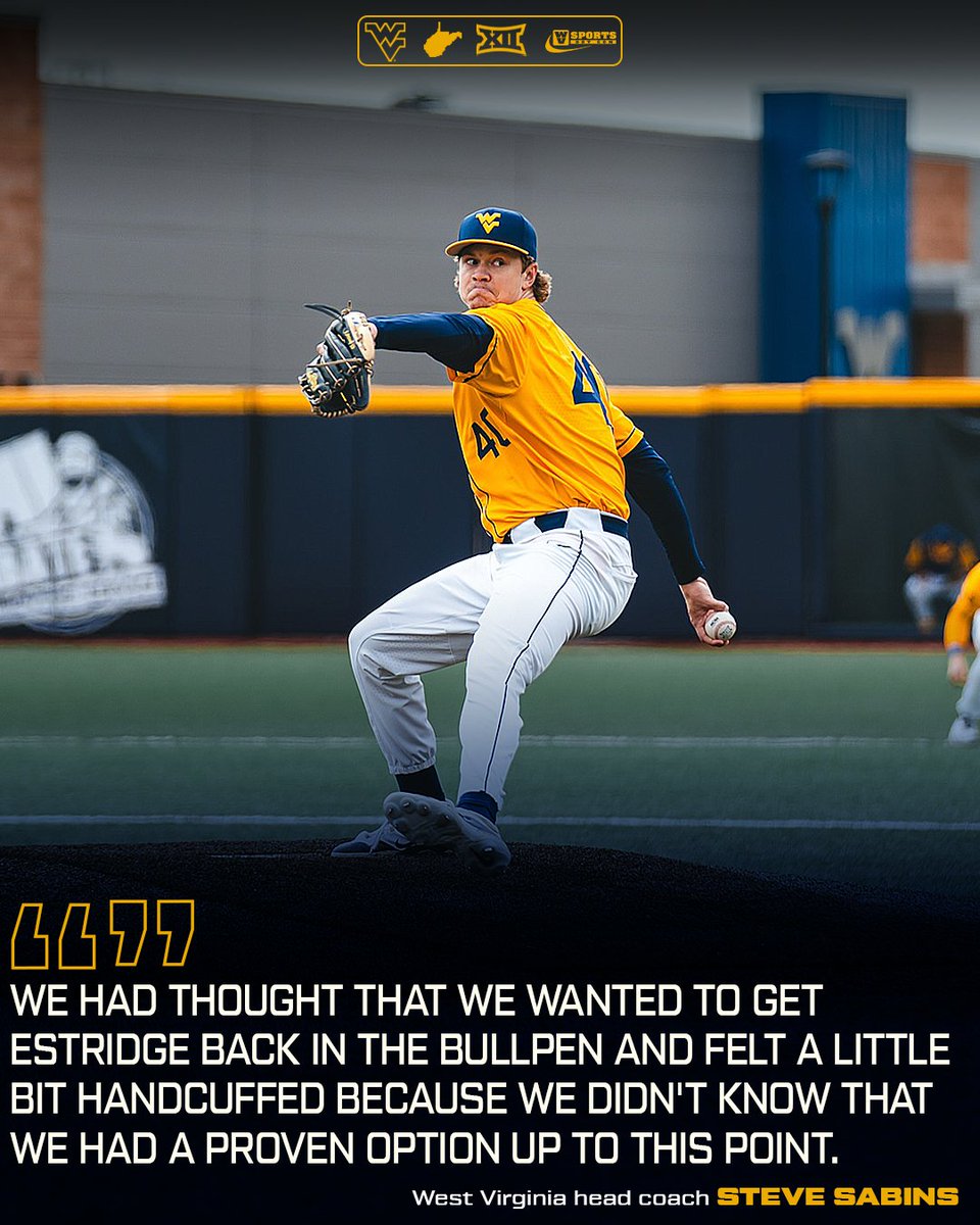 West Virginia has found its groove with Carson Estridge back in the bullpen. #WVU hasn’t lost since the switch, and he’s looked every bit like the ace they remember. #HailWV

Read 👉 gowvu.us/14a42e
