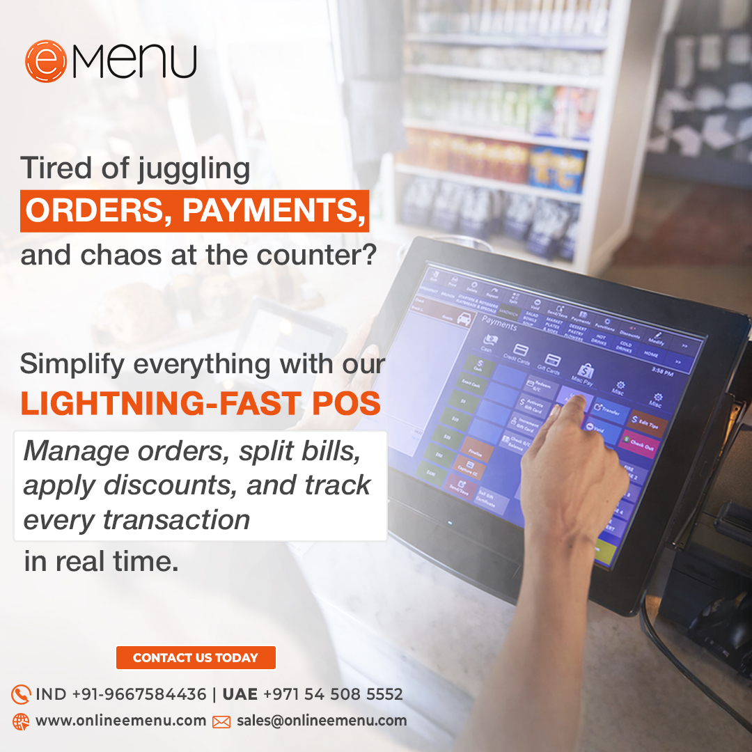Emenuonline's tweet photo. Tired of chaos at the counter? 🧾
Switch to eMenu’s lightning-fast POS:
✅ Manage Orders
✅ Split Bills
✅ Apply Discounts
✅ Track in Real-Time
👉 Smarter, faster restaurant ops!

🌐 https://t.co/crWYuo0IRq

#POSSystem #eMenuPOS https://t.co/jaUaxCqXY6