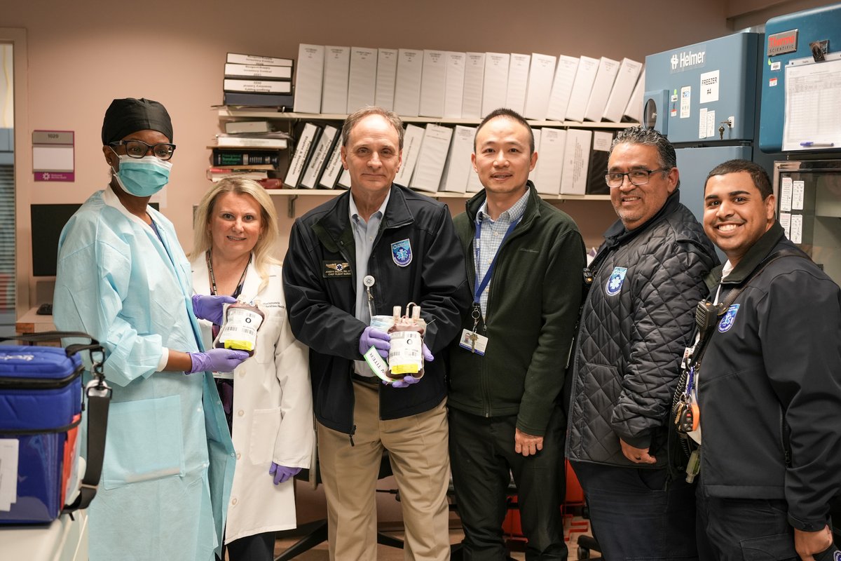 MarkSpartaFACHE's tweet photo. Game changer in trauma care! Hackensack University Medical Center's EMS teams are now delivering blood transfusions at trauma scenes, stopping hemorrhagic shock and saving lives faster than before. #TraumaCare #EMS @HMHNewJersey https://t.co/nmJUojdL2Y