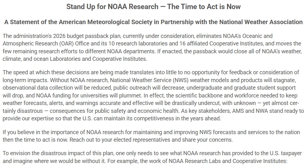 pdouglasweather's tweet photo. Who cares about the draconian cuts underway at NOAA? If you're a member of the weather community you should worry about cuts to NWS staffing, data integrity and research into severe weather. The public should wonder if they'll get timely warnings for their hometown. Here's why:

https://t.co/or8dH4QDHa