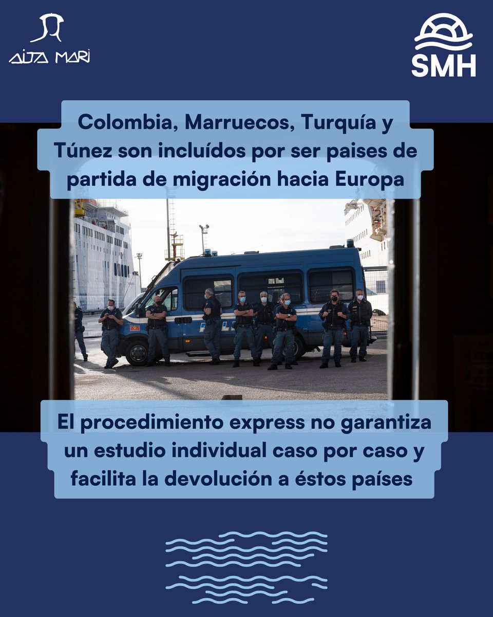maydayterraneo's tweet photo. 🔴 La Comisión Europea quiere considerar “seguros” a países como Colombia, Marruecos o Turquía para acelerar devoluciones.

❌ Sin estudio individual.
❌ Ignorando violaciones de DDHH.
❌ Sin garantías.

📢 Devolver no es proteger.
📢 Europa no puede cerrar los ojos. https://t.co/4ilEMz7e23