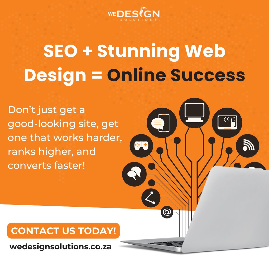 WeDesignZA's tweet photo. Your website should do more than look good! 💻 

It should drive traffic, rank on search engines, and convert visitors into loyal customers. With the right blend of powerful SEO and performance-driven design, your site can do just that. 🎯 

Start now: https://t.co/ZjNKM2ZsQB https://t.co/RgeVYp2Gzm