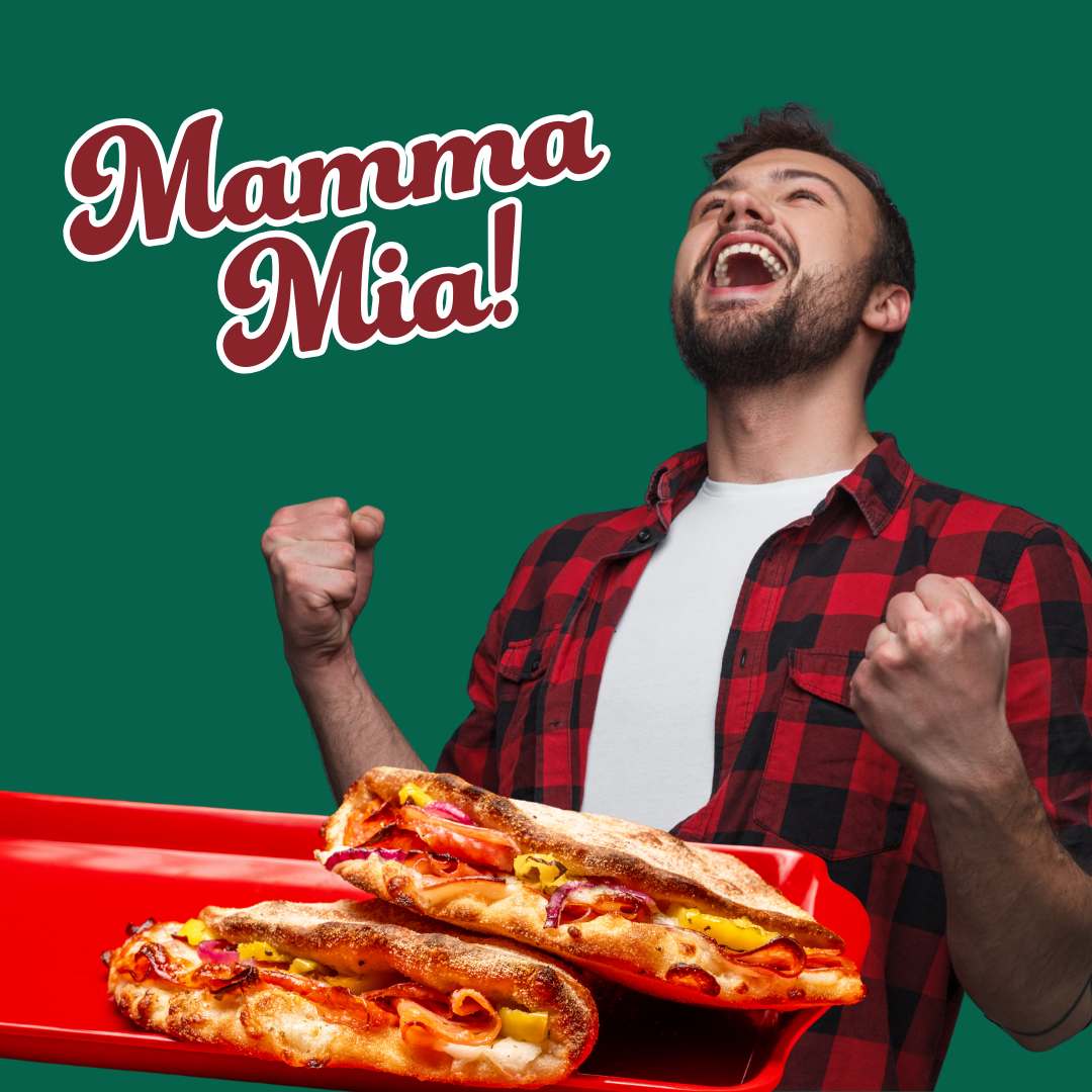 Actual photo of me when I had my first bite of the new Italian Deli Papa Melt...➡️papaginos.com