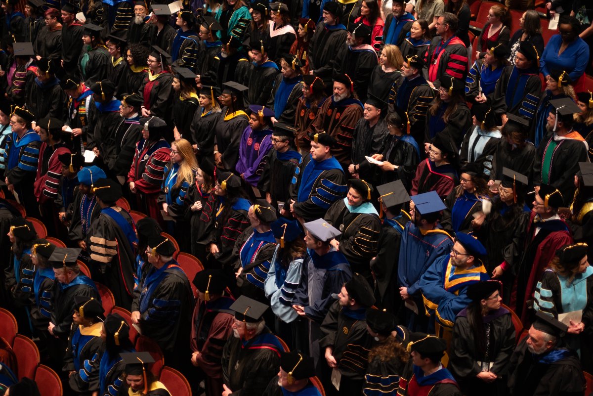 Dr. Brian Zator, the newest A&amp;M System Regents Professor at #ETAMU, was officially recognized at the university's annual Spring Convocation. Zator's speech was unique, as he paused to give the audience a musical performance.

Read more at tamuc.edu/spring-convoca…