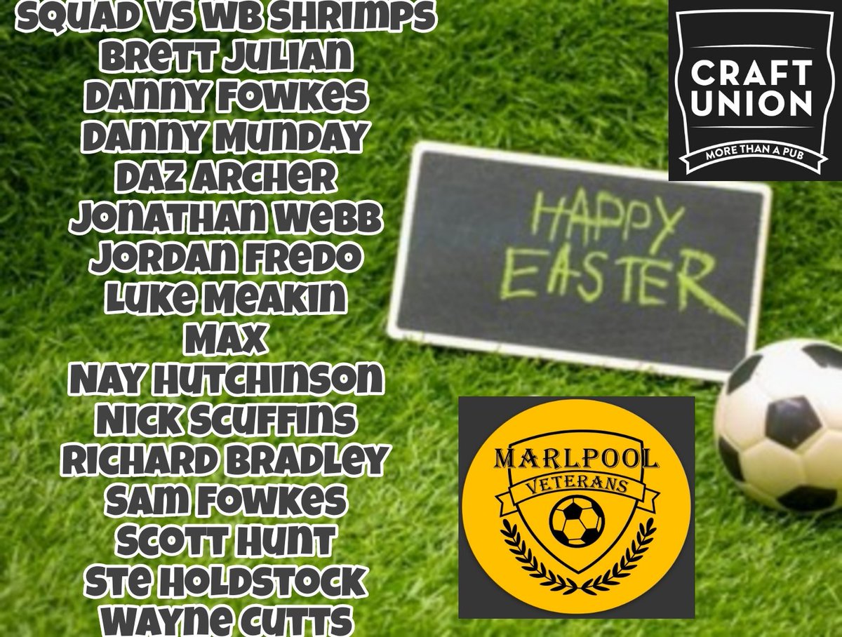Happy Easter 🐣 From all us Marlpool lot

Squad for Sunday 👀