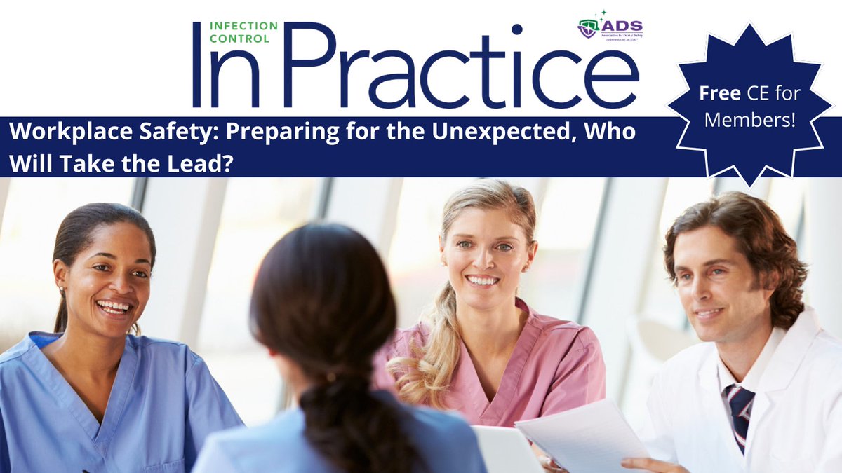 MyADSTweets's tweet photo. April 2025 #ICIP spotlights leadership, skills & duties of a new ICC in addressing unsafe DUWLs. Free for ADS members, $20 for non-members (1 CE credit). Learn more: https://t.co/uDgoXrruf8
#cultureofsafety #infectionprevention #infectioncontrol #patientsafety #DUWL #cdipc https://t.co/yyh8ZQwxZ9
