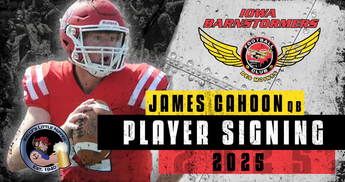 The Iowa Barnstormers have signed quarterback James Cahoon. 

Read more ➡️ bit.ly/43UcK2R