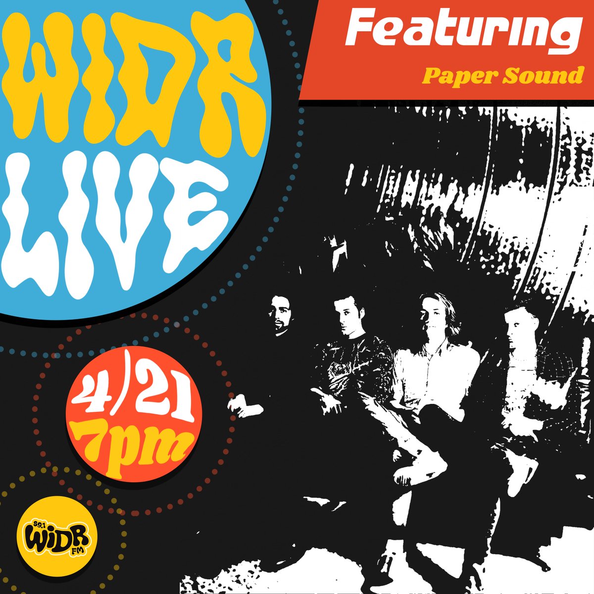 Paper Sound is coming to WIDR Live! on Monday! Tune in to hear how they rock at 7 PM 4/21! 📄🔊🎸📻