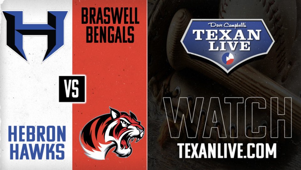Champion Sports Radio (@championsports) on Twitter photo The scene shifts tonight to <a href="/HebronBaseball/">HebronHawksBaseball</a> as they host <a href="/bhsbaseballbc/">Braswell Baseball</a>! If you can’t be there, watch with us on <a href="/Texan_Live/">Dave Campbell’s Texan Live - Texanlive.com</a>!
⚾️5-6A
⏰7PM
📍Hawk Field
🎙️<a href="/PeteNielsen11/">Pete Nielsen</a> & <a href="/codybarfknecht/">Cody Barfknecht</a>
📺 texanlive.com/video/67f693b1… The scene shifts tonight to <a href="/HebronBaseball/">HebronHawksBaseball</a> as they host <a href="/bhsbaseballbc/">Braswell Baseball</a>! If you can’t be there, watch with us on <a href="/Texan_Live/">Dave Campbell’s Texan Live - Texanlive.com</a>!
⚾️5-6A
⏰7PM
📍Hawk Field
🎙️<a href="/PeteNielsen11/">Pete Nielsen</a> & <a href="/codybarfknecht/">Cody Barfknecht</a>
📺 texanlive.com/video/67f693b1…