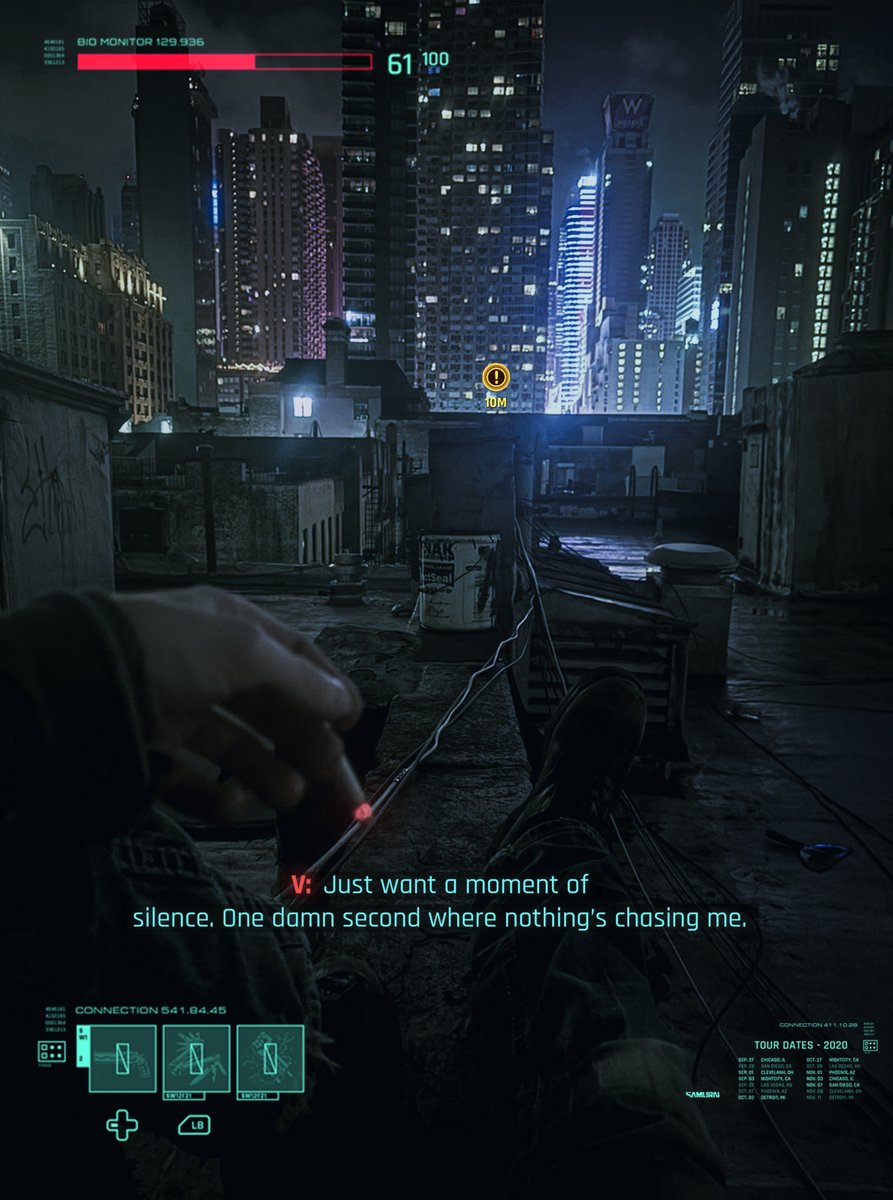 It looks like a scene from the game Cyberpunk 2077