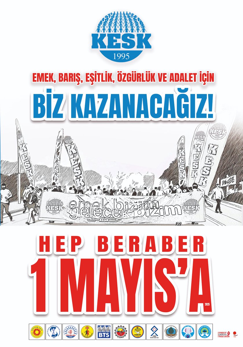 KESK1995's tweet photo. 📢1 Mayıs Afişimizi yayınladık👇
https://t.co/FfPmevhIqp
🔴Emek, Barış, Eşitlik, Özgürlük ve Adalet için... Hep beraber #1Mayıs'a #BizKazanacağız https://t.co/lA46vofmQN