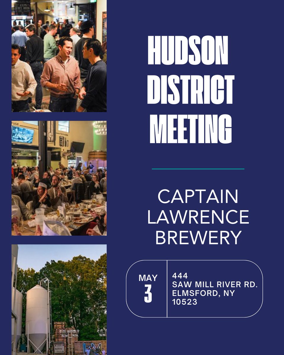 NYSANA Members in the Hudson District! The next Hudson District Meeting is on Sat, 5/3 from 3-5pm at Captain Lawrence Brewing Company. Captain Lawrence is the area’s largest craft brewery. Join us! 🍻

Click here to register and we hope to see you there: loom.ly/fkfpIPc