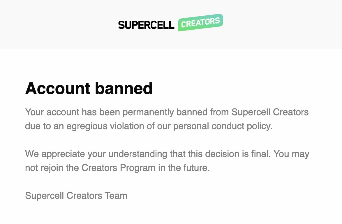Ali__BrawlStars's tweet photo. Hi @rick_c_official I got permanently Banned from the supercell creator program when I have done nothing wrong and have never broken any tos? I was wondering if you could help solve why this happened?

This is my channel: https://t.co/yybRyaUmrR https://t.co/haXughXqFf