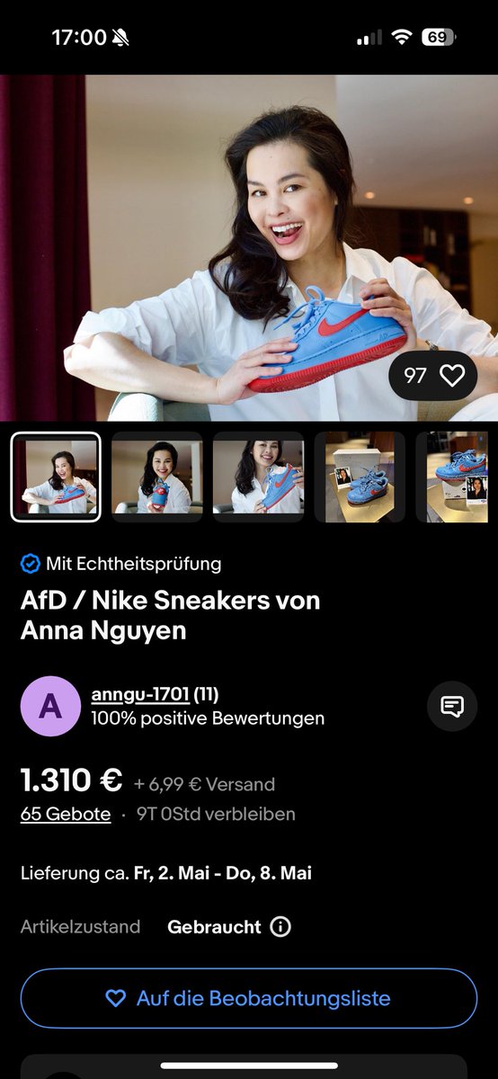 nguyen_afd's tweet photo. 1.310€. Auktion ist noch nicht einmal 24h online und läuft noch 9 Tage. Leute… Ich bekomme langsam Angst. 😳
https://t.co/g7gqNL22j0 https://t.co/couyuQtKc4