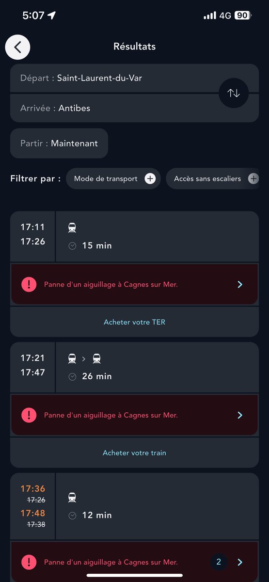 SandrineAlice06's tweet photo. Bonjour @TERSUD_SNCF les trains circulent entre Nice et Antibes aujourd’hui maintenant ? 
Merci pour votre réponse https://t.co/llFneHhBgS