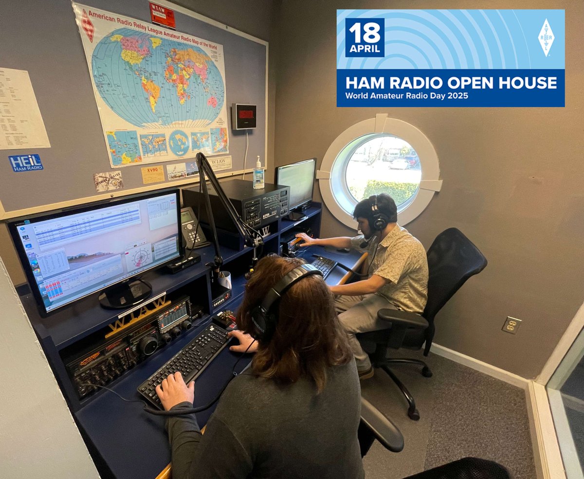 arrl's tweet image. Happy #WorldAmateurRadioDay! 

Amateur radio operators worldwide have been encouraged to take part in ARRL's Ham Radio Open House this month

 Find a site near you or list your club’s by using the Ham Radio Open House Locator: 
🔗: arrl.org/Open-House