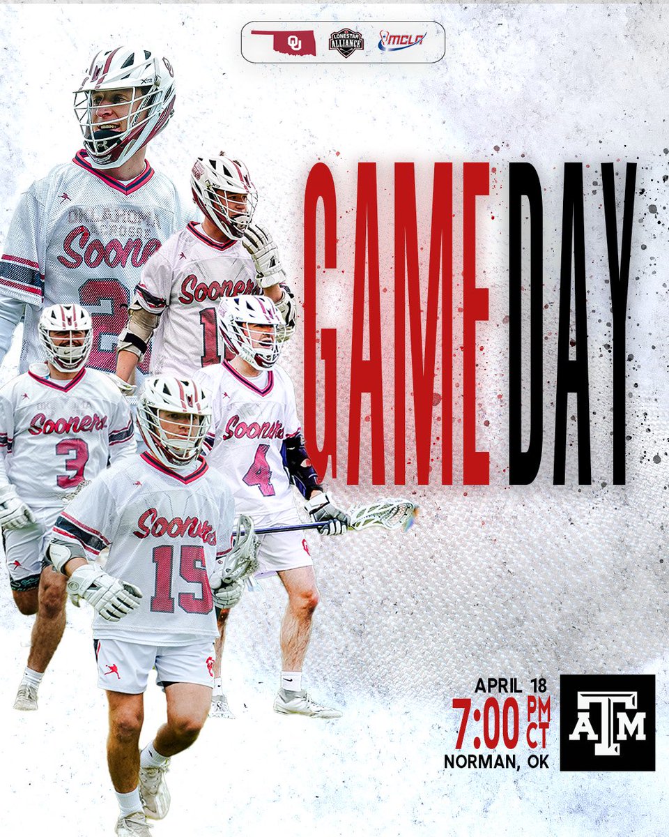 OU Men's Lacrosse (@oumenslax) on Twitter photo GAMEDAY- Senior Night
๐ฅ- Texas A&M
๐๏ธ- OU IM Fields (196 E Timberdell Rd)
๐- Norman, OK
โฐ- 7:00 PM CT
๐บ- <a href="/oksportsnet/">Oklahoma Sports Network</a> GAMEDAY- Senior Night
๐ฅ- Texas A&M
๐๏ธ- OU IM Fields (196 E Timberdell Rd)
๐- Norman, OK
โฐ- 7:00 PM CT
๐บ- <a href="/oksportsnet/">Oklahoma Sports Network</a>