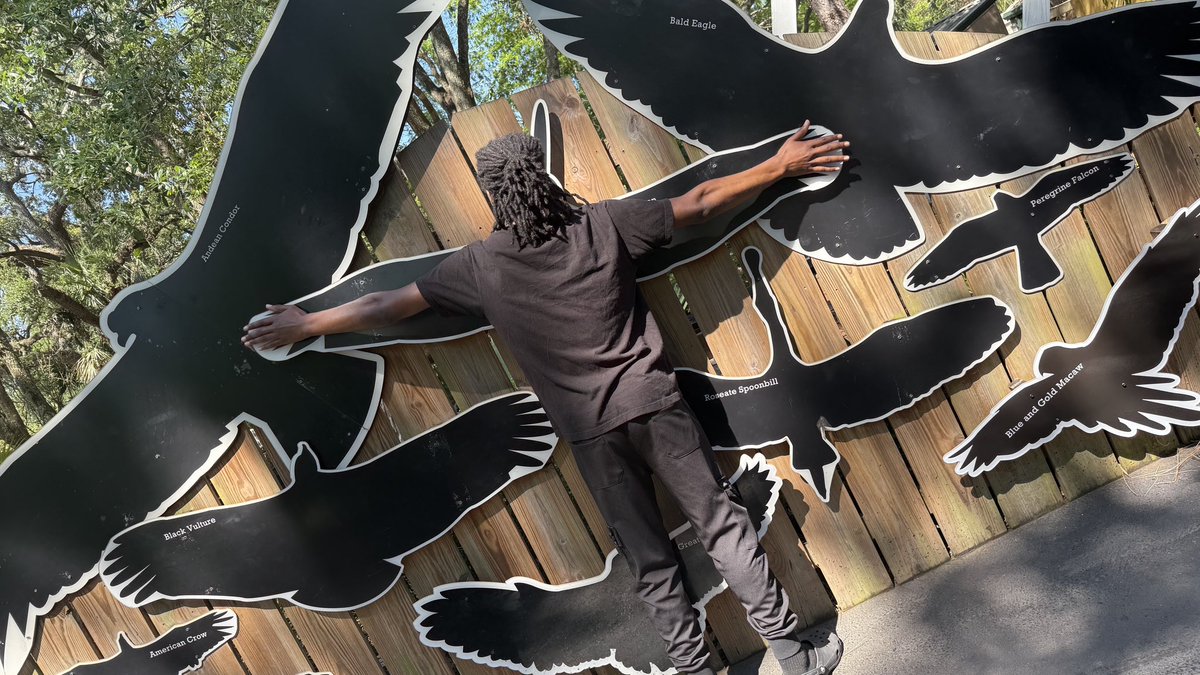 At the zoo touching animals.

Apparently I have the wingspan of a brown pelican. 😩