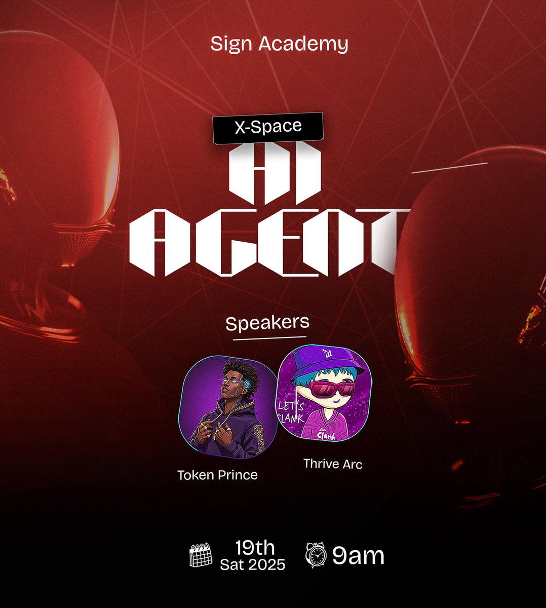 Word on the street is that AI Agents in Web3 are about to take over everyone’s jobs, leaving us all penniless and useless.

But is that _really_ what they were created for?

Should YOU be worried?

Come find out what they’re actually about in our next Space and see if maybe, just