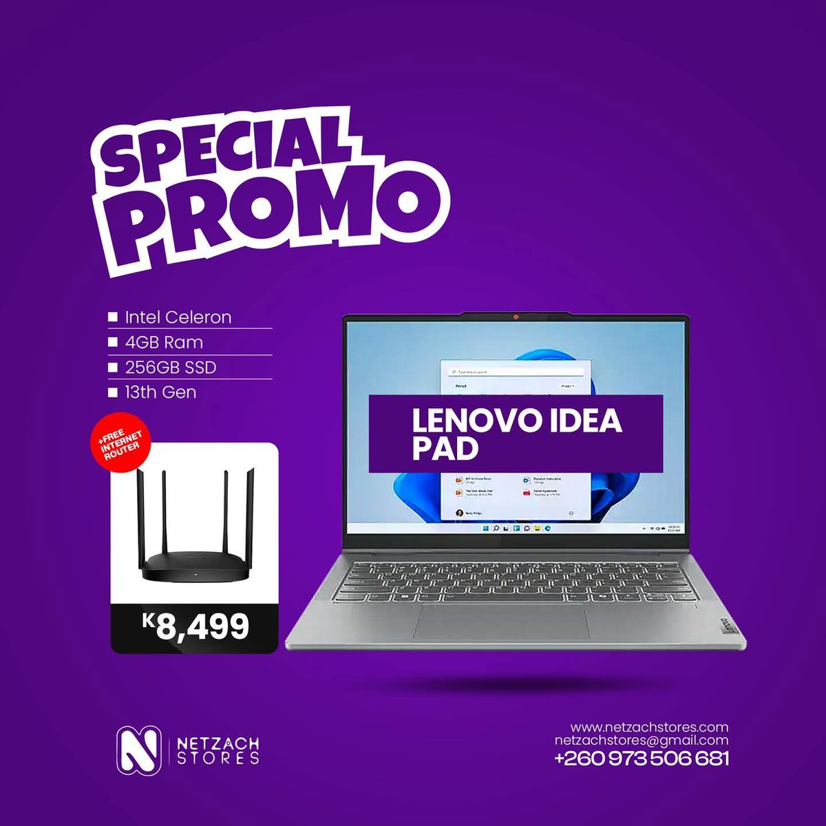 NetzachStores's tweet image. Upgrade Your Tech, Stay Connected! Buy a brand new laptop at Netzach Stores and get a FREE router—power up your productivity and enjoy seamless internet at no extra cost!

#easter  #easterpromotion  #easterweekend  #promotion  #netzachstores  #feelthedifference  #websites  #h