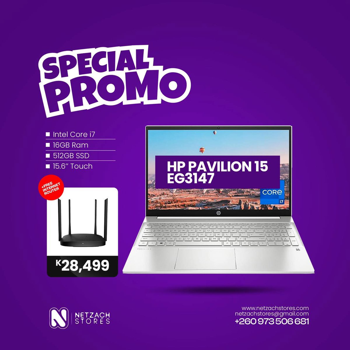 NetzachStores's tweet image. Upgrade Your Tech, Stay Connected! Buy a brand new laptop at Netzach Stores and get a FREE router—power up your productivity and enjoy seamless internet at no extra cost!

#easter  #easterpromotion  #easterweekend  #promotion  #netzachstores  #feelthedifference  #websites  #h