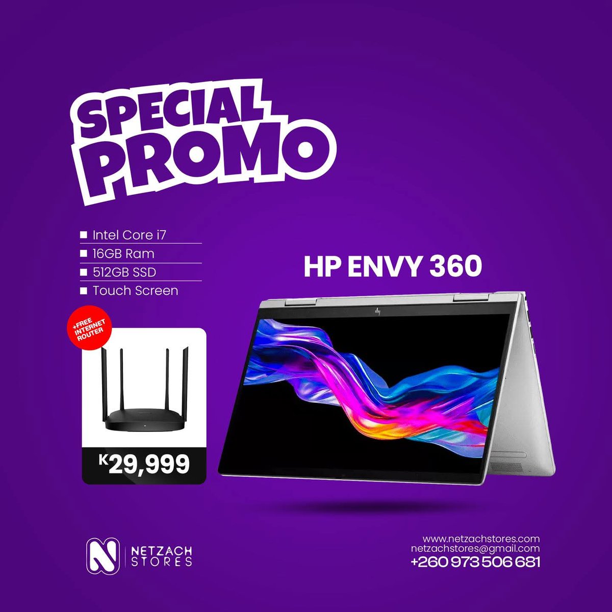 NetzachStores's tweet image. Upgrade Your Tech, Stay Connected! Buy a brand new laptop at Netzach Stores and get a FREE router—power up your productivity and enjoy seamless internet at no extra cost!

#easter  #easterpromotion  #easterweekend  #promotion  #netzachstores  #feelthedifference  #websites  #hp