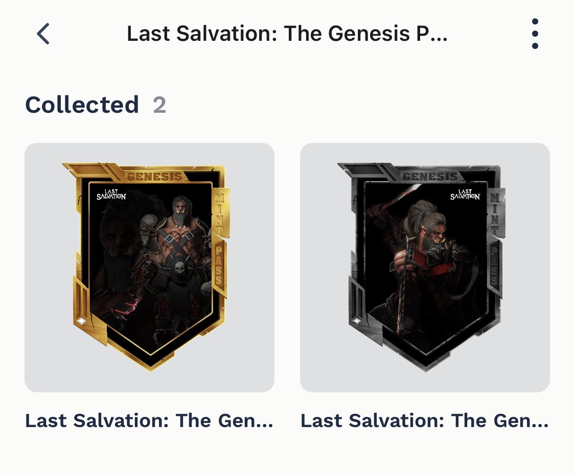 When <a href="/lastsalv/">Last Salvation</a> playtest goes live, it’s gonna slap hard!

• Now’s the time to grab your Genesis Pass NFT: Bronze, Silver, Gold or Platinum 🥉🥈🥇🏅

I’ve got the Gold and Silver… which one do you have?