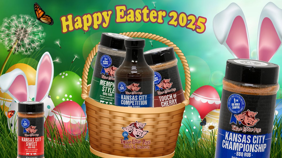 🐰🔥 Hoppy Easter from Three Little Pigs BBQ! 🔥🐰
Wishing you a day full of sunshine, smoked meats, and sweet BBQ heat! Let the piggy bring the flavor this Easter! 🐷💨
#ThreeLittlePigsBBQ #EasterBBQ #TouchOfCherry #BBQSeasonIsHere #HopIntoFlavor #SmokedToPerfection <a href="/ChampBBQ/">Three Little Pig's</a>
