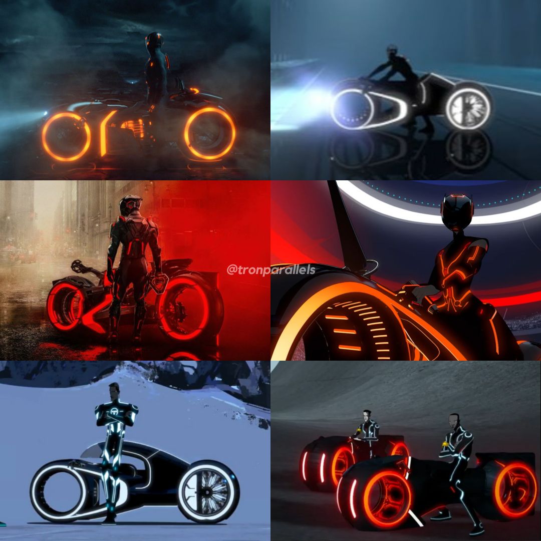 tronparallels's tweet image. programs posing with their light cycles carry so much aura 🗿🤌🏻