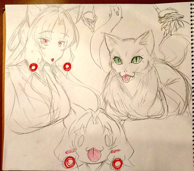 舌ペロ落書きして今日は寝るっ!明日はとりあえず美術館行こうそうしよう 