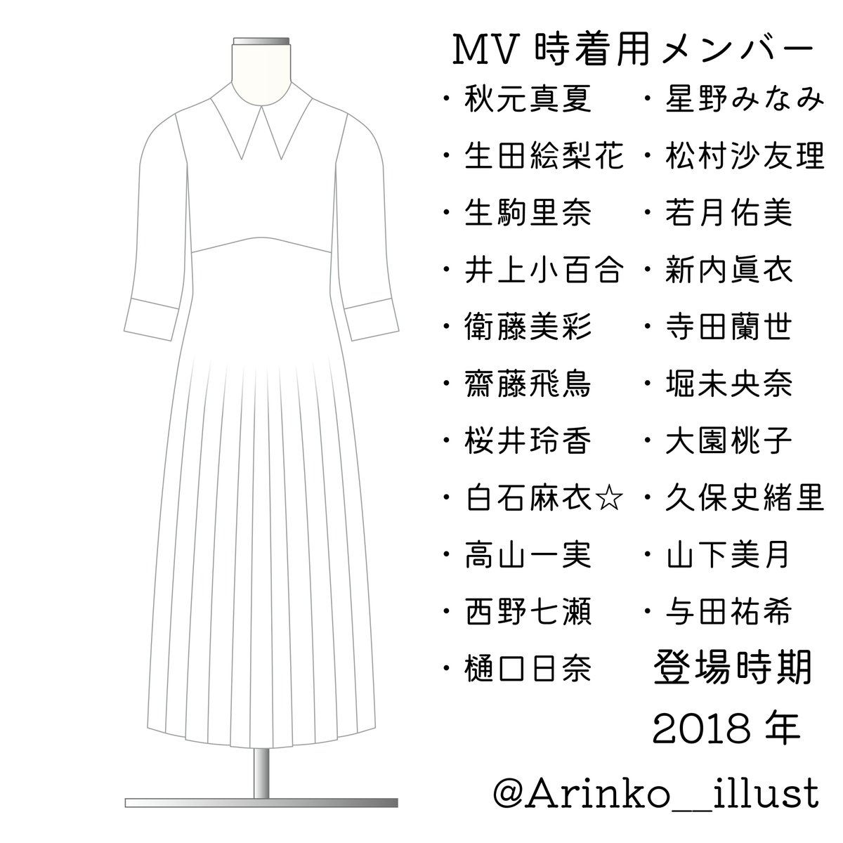 Arinko__illust's tweet image. 乃木坂46衣装 
『シンクロニシティ MV衣装』 
#乃木坂46 
#シンクロニシティ 
#ありんこ衣装図鑑