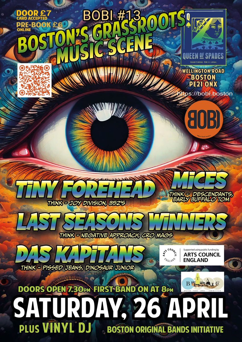 Next gig Saturday 26 April at The Queen of Spades with Das Kapitans, Last Seasons Winners and MICES 🔥 All for £7 doors 730pm