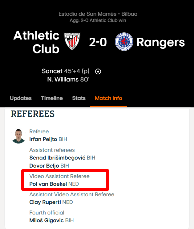 GauchoDeniz's tweet image. Rangers - Fenerbahçe rövanş maçı ve dünkü Athletic - Rangers maçının VAR hakemi aynıymış.

Kimse bana tesadüf demesin :)
#RoadToBilbao