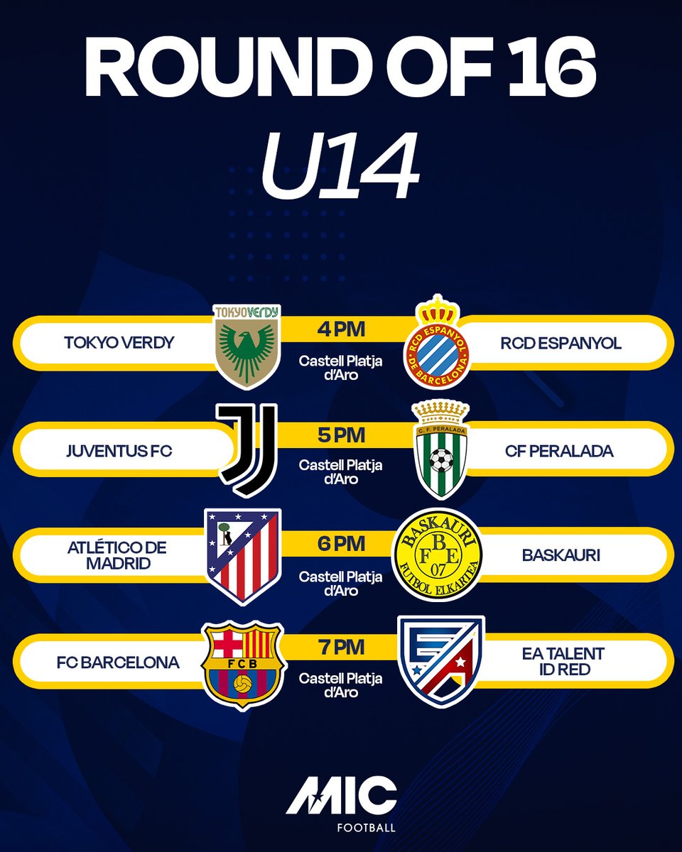 Tarda de futbol per no moure's del sofà. Vuitens de final de la categoria infantil U14. 

📺 En directe a micfootballtv.com i <a href="/Gol/">GOL</a> 

📍 <a href="/femajuntament/">Ajuntament Castell d'Aro, Platja d'Aro i S'Agaró</a>