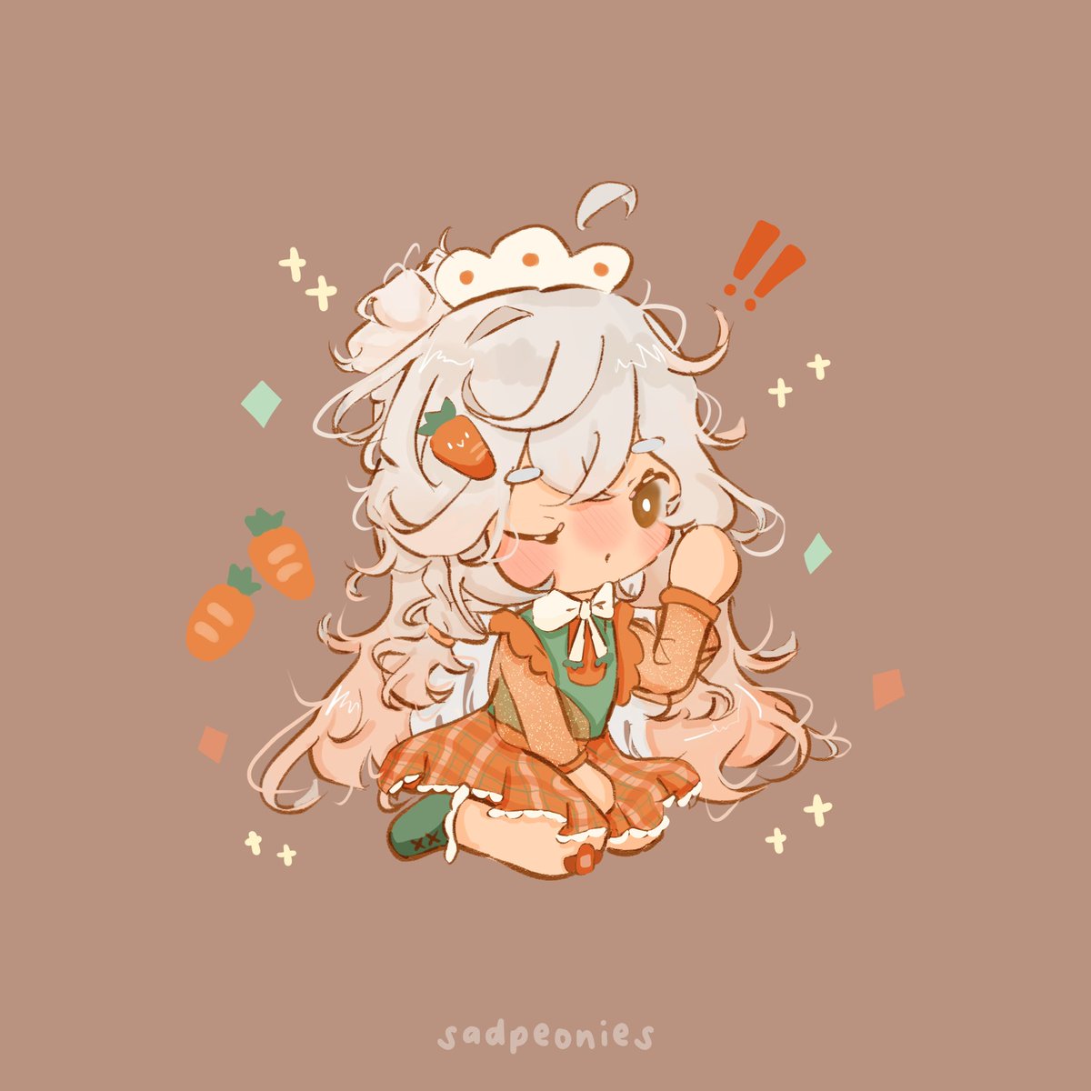 say hello to a litol cinnamon and cream cheese delight — carrot cake! 🥕🍰 

taking name suggestions 🤓 

#oc #arttwt