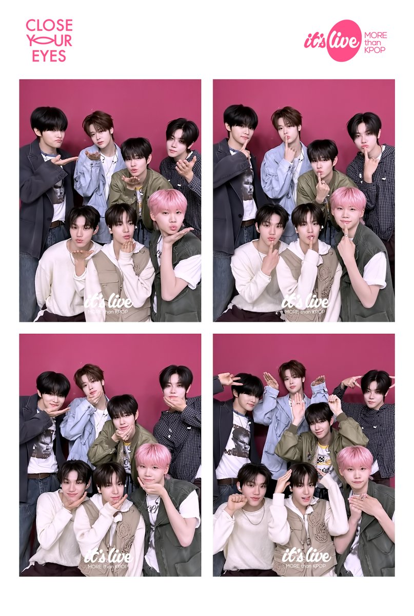 CLOSE YOUR EYES가 추천하는 네컷 포즈!✨
지금 바로 it's Live 틱톡에서 클로즈 유어 아이즈의 잇라네컷 촬영 영상을 확인하세요💗
▶buly.kr/1u5nWD◀
#itsLive #CLOSEYOUREYES #KPOP #잇츠라이브 #잇라네컷 #인생네컷 #PhotoBooth #itsLive4Cut