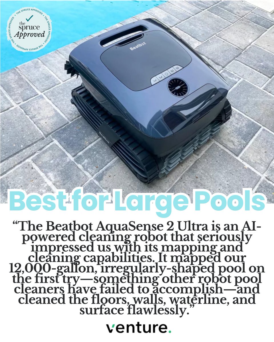 VenturePR_'s tweet photo. @BeatBot just landed a feature in The Spruce's elite roundup of top robotic pool cleaners! The recognition speaks volumes about their innovative approach to pool maintenance.

#PoolTech #ClientSuccess #PRWins #IndustryRecognition #BeatBot https://t.co/1E4GM64OMy