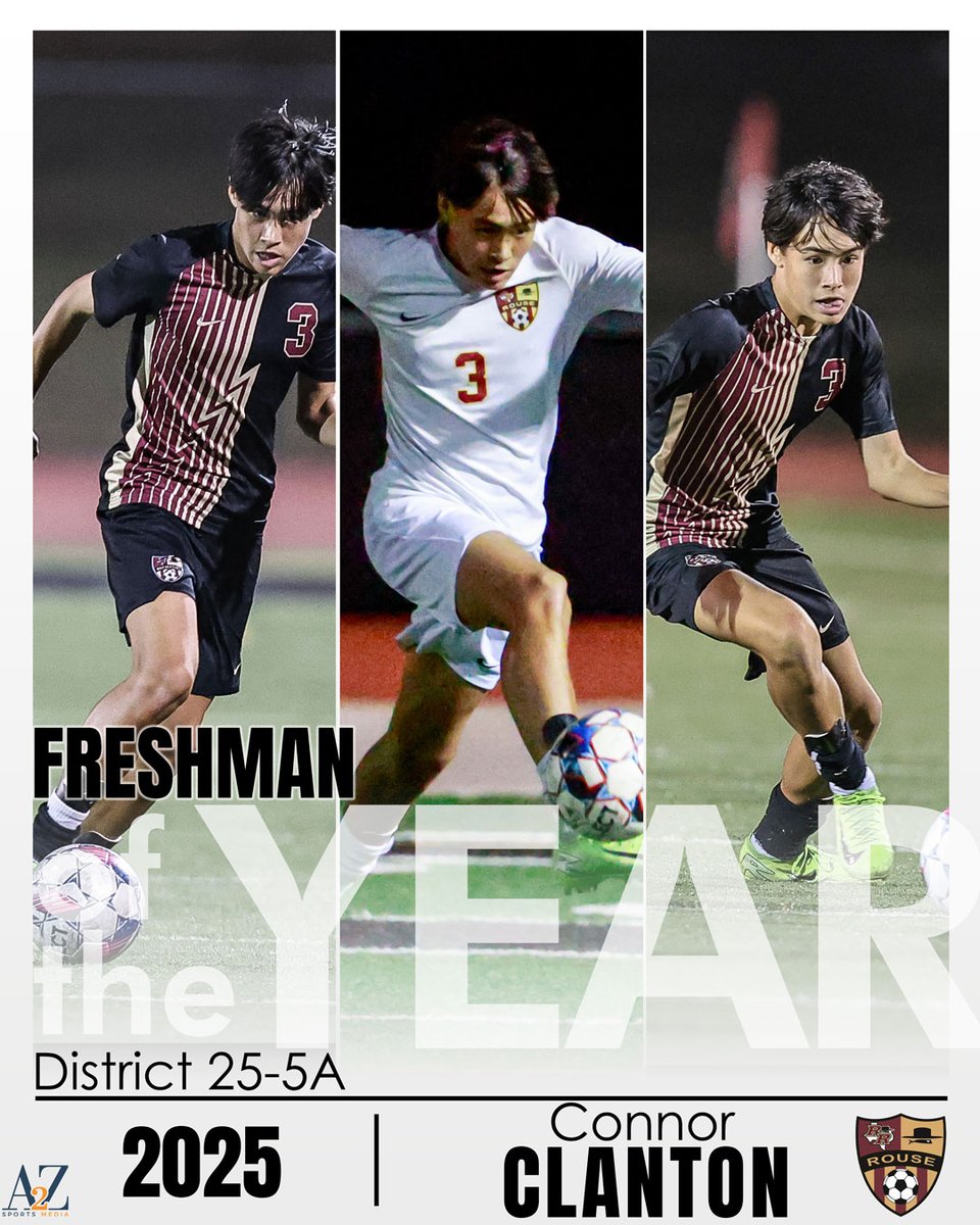 A2ZSportsMedia (@a2zsportsmedia) on Twitter photo Freshman of the year for District 25-5A Connor Clanton
<a href="/RouseSoccer/">Rouse Raider Soccer</a> <a href="/RouseScrBooster/">RHS Soccer BC</a> <a href="/DKnight111/">Darrell Knight</a> <a href="/coachboswell88/">Coach Boswell🏈</a> Freshman of the year for District 25-5A Connor Clanton
<a href="/RouseSoccer/">Rouse Raider Soccer</a> <a href="/RouseScrBooster/">RHS Soccer BC</a> <a href="/DKnight111/">Darrell Knight</a> <a href="/coachboswell88/">Coach Boswell🏈</a>