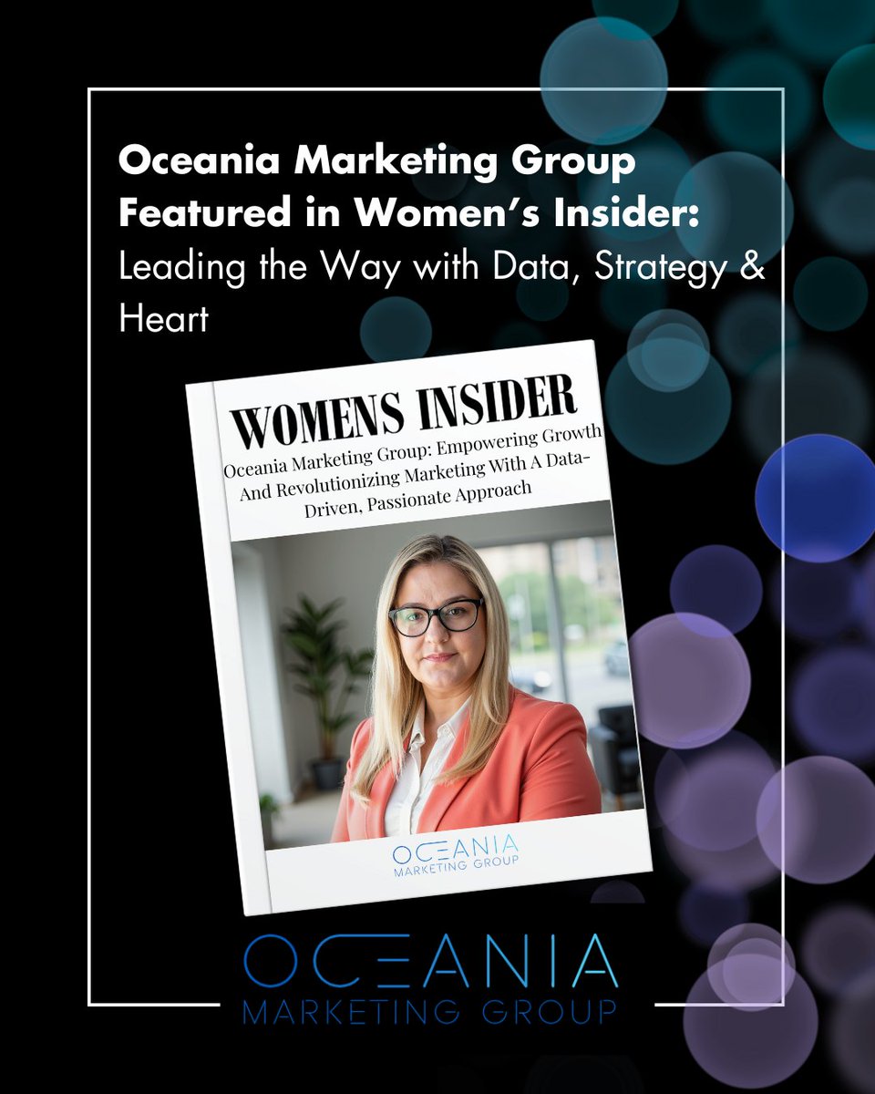 OceaniaMG's tweet photo. 🚀 Featured in @Womens_Insider  @OceaniaMG is redefining marketing with data-led strategy, empathy, and purpose. Led by @karen1403 Karen Lewis, we’re proud to be driving sustainable growth for forward-thinking brands.🔗 https://t.co/mhyRvPiExN
#DigitalMarketing #WomenInBusiness https://t.co/6oZJElMkB8