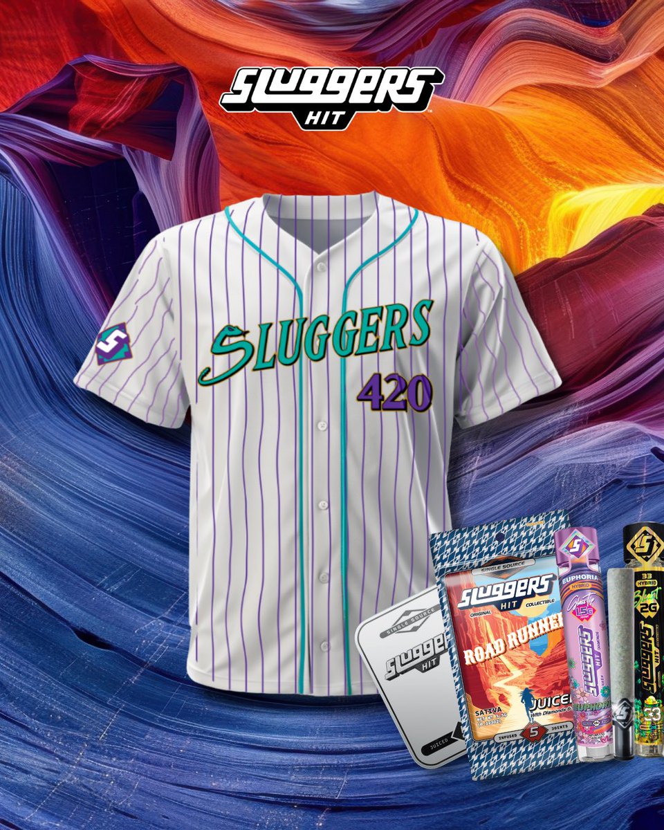 sluggersarizona's tweet photo. This Sunday is your chance to score a Limited Edition 420 Sluggers Baseball jersey ⚾️🌵 Find them at select locations around Arizona for ONE DAY ONLY. DM for more details 👀 https://t.co/sjGZ5qr7T7